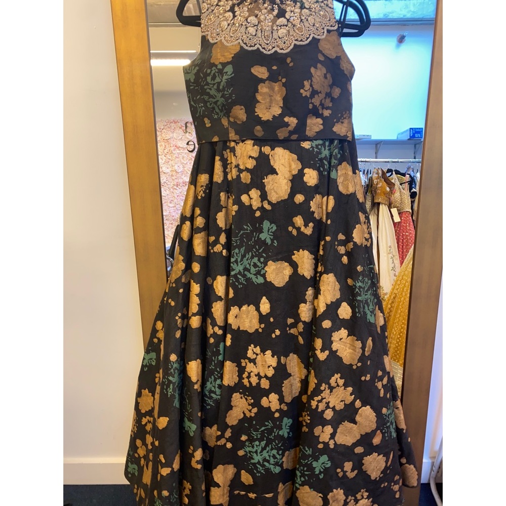 Black gold foil print - printed lehenga set